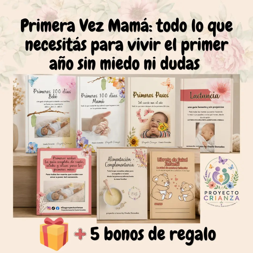 Primera Vez Mamá: todo lo que necesitas para vivir el primer año sin miedo ni dudas + Agenda de embarazo y libreta pediátrica + 5 bonos